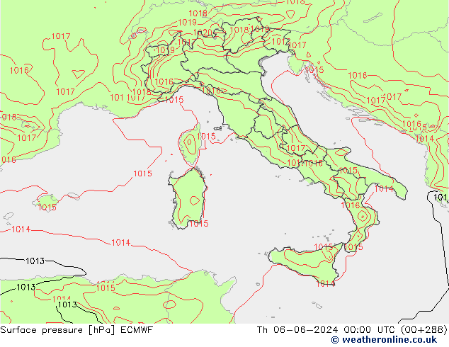 Yer basıncı ECMWF Per 06.06.2024 00 UTC