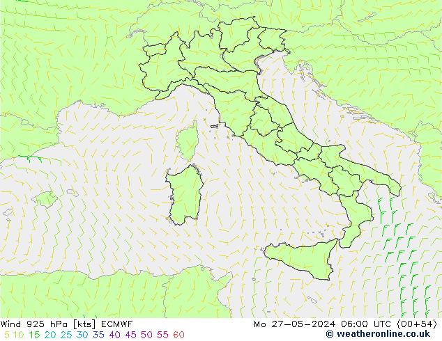 Wind 925 hPa ECMWF ma 27.05.2024 06 UTC