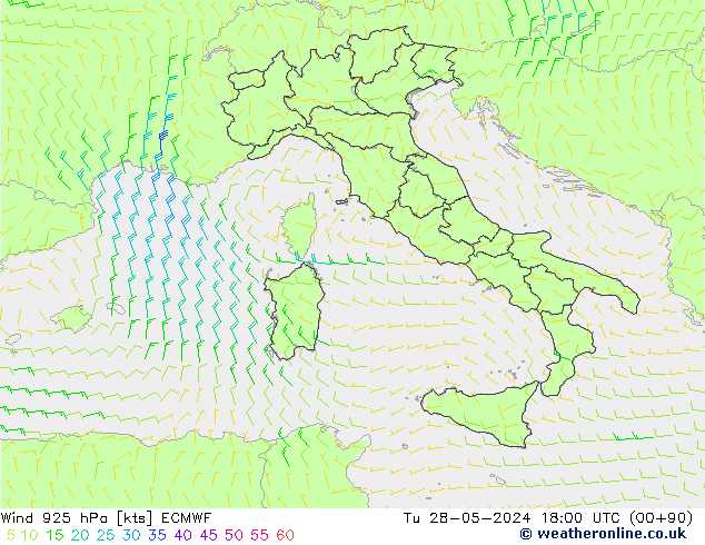 Vento 925 hPa ECMWF Ter 28.05.2024 18 UTC