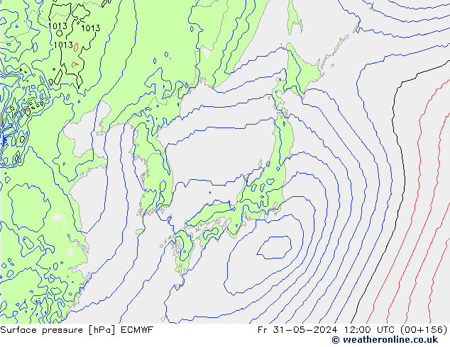 Atmosférický tlak ECMWF Pá 31.05.2024 12 UTC