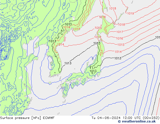 приземное давление ECMWF вт 04.06.2024 12 UTC