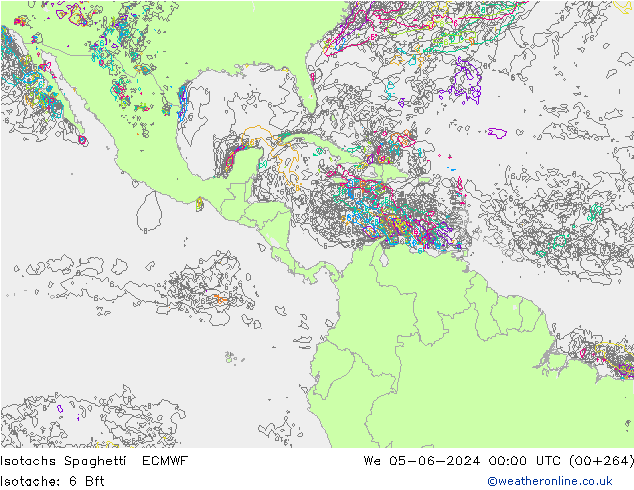 Isotachs Spaghetti ECMWF We 05.06.2024 00 UTC