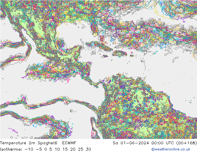 Temperatuurkaart Spaghetti ECMWF za 01.06.2024 00 UTC