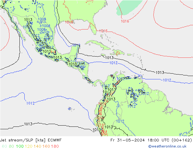 Corriente en chorro ECMWF vie 31.05.2024 18 UTC