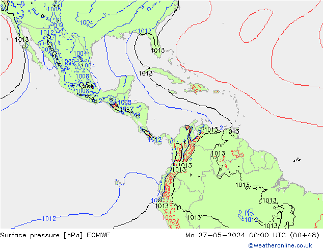 приземное давление ECMWF пн 27.05.2024 00 UTC