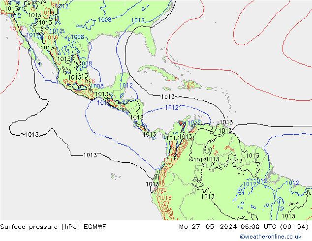 Luchtdruk (Grond) ECMWF ma 27.05.2024 06 UTC