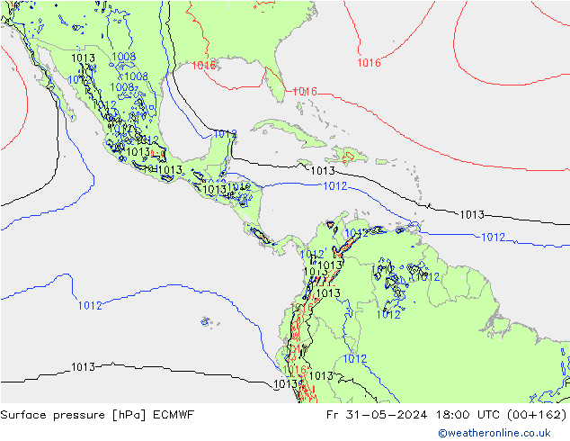 Pressione al suolo ECMWF ven 31.05.2024 18 UTC