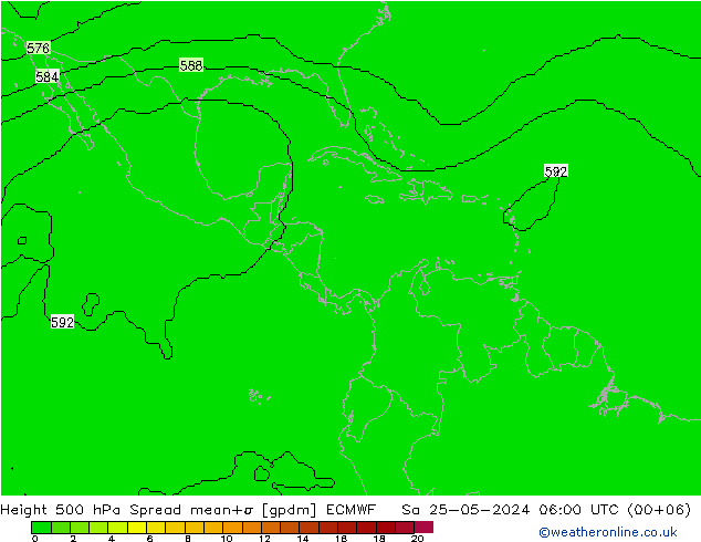 Height 500 hPa Spread ECMWF Sáb 25.05.2024 06 UTC