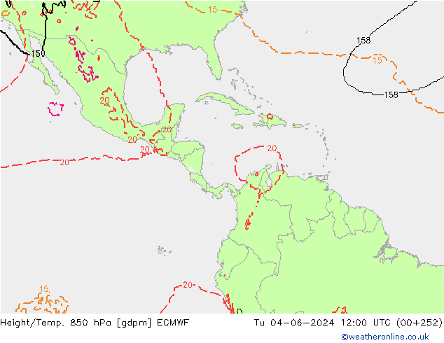 Geop./Temp. 850 hPa ECMWF mar 04.06.2024 12 UTC