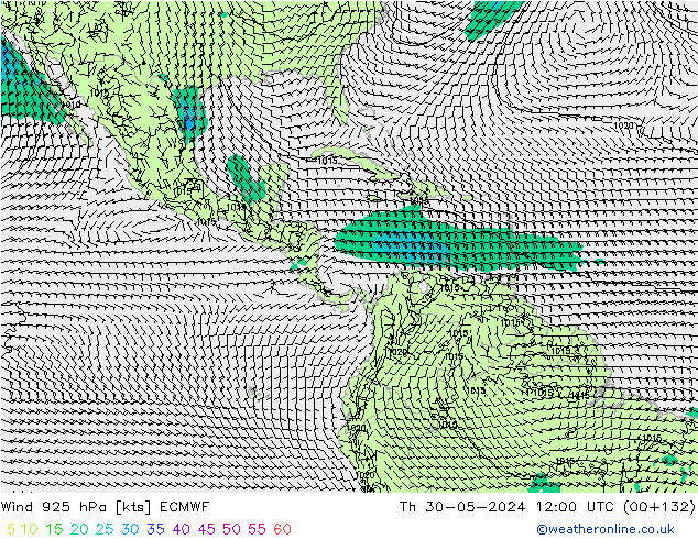 Rüzgar 925 hPa ECMWF Per 30.05.2024 12 UTC