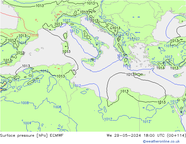 приземное давление ECMWF ср 29.05.2024 18 UTC