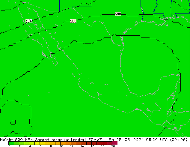 Geop. 500 hPa Spread ECMWF sáb 25.05.2024 06 UTC