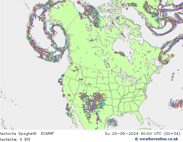 Isotachs Spaghetti ECMWF Ne 26.05.2024 00 UTC