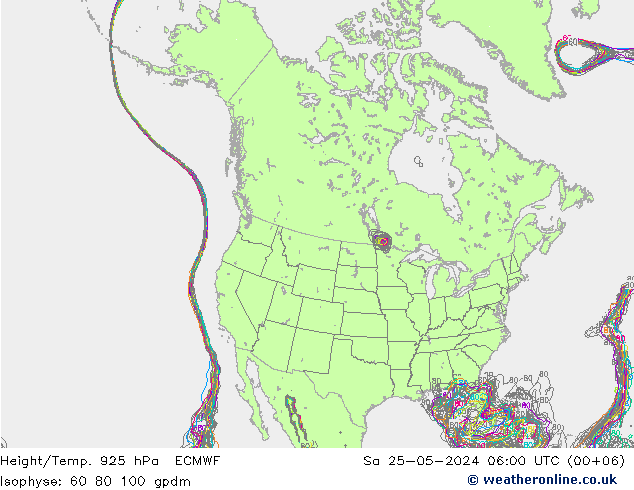 Height/Temp. 925 hPa ECMWF So 25.05.2024 06 UTC