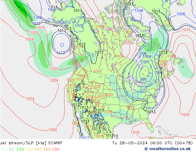 Corrente a getto ECMWF mar 28.05.2024 06 UTC