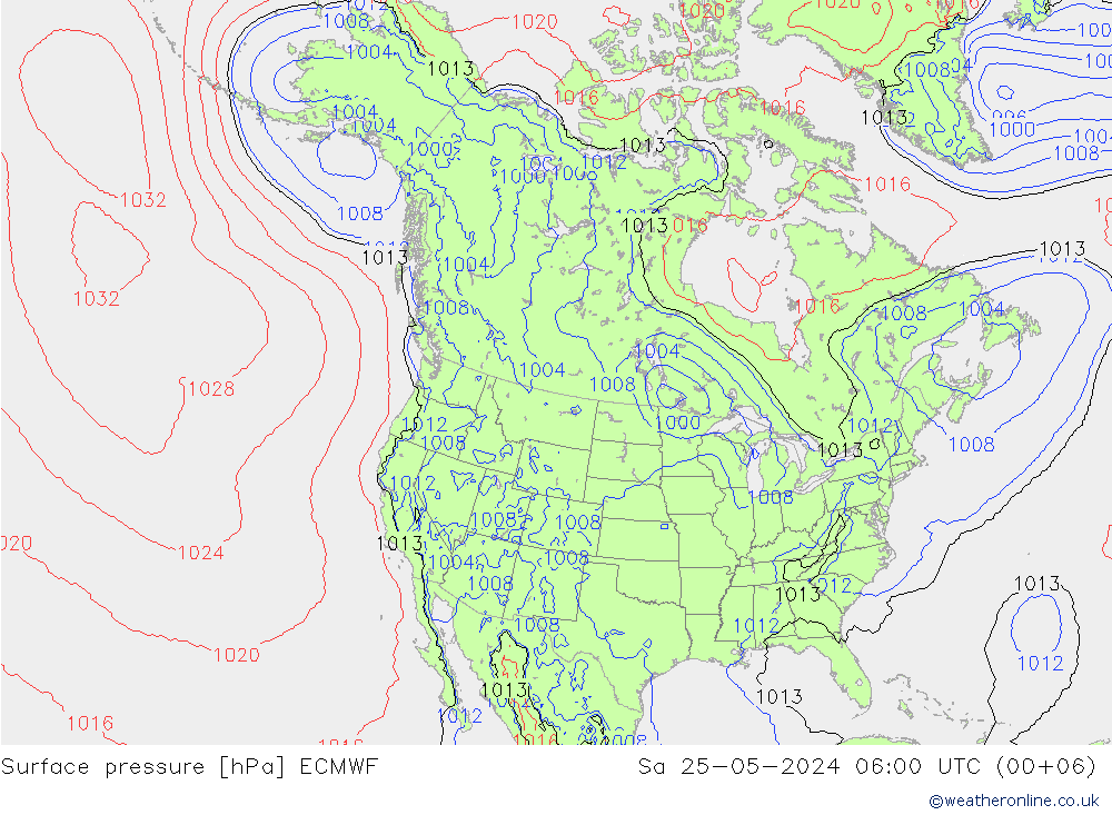 地面气压 ECMWF 星期六 25.05.2024 06 UTC