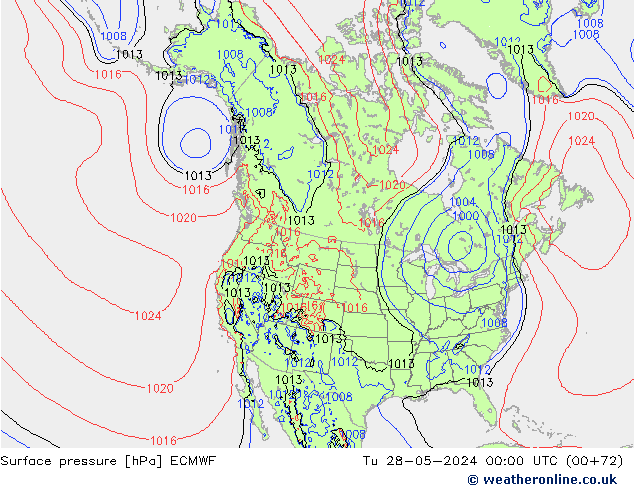 Presión superficial ECMWF mar 28.05.2024 00 UTC