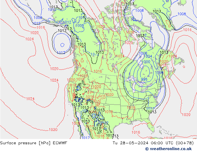 pression de l'air ECMWF mar 28.05.2024 06 UTC