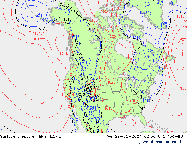 Bodendruck ECMWF Mi 29.05.2024 00 UTC