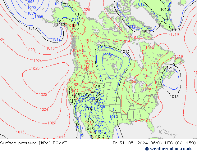 Bodendruck ECMWF Fr 31.05.2024 06 UTC