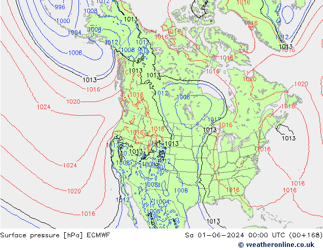 Luchtdruk (Grond) ECMWF za 01.06.2024 00 UTC