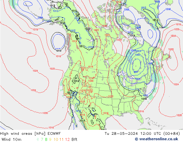 High wind areas ECMWF Ter 28.05.2024 12 UTC