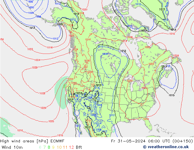 yüksek rüzgarlı alanlar ECMWF Cu 31.05.2024 06 UTC