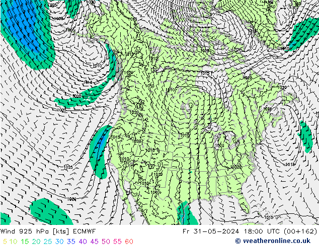 Wind 925 hPa ECMWF vr 31.05.2024 18 UTC