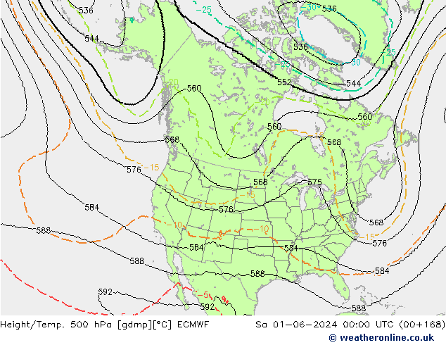 Yükseklik/Sıc. 500 hPa ECMWF Cts 01.06.2024 00 UTC