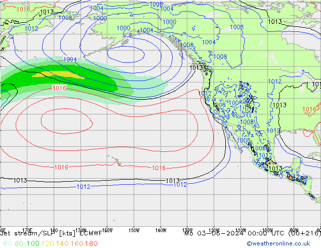 Jet stream/SLP ECMWF Mo 03.06.2024 00 UTC