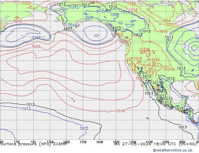 Surface pressure ECMWF Mo 27.05.2024 18 UTC