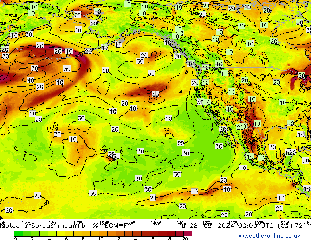 Isotachen Spread ECMWF di 28.05.2024 00 UTC