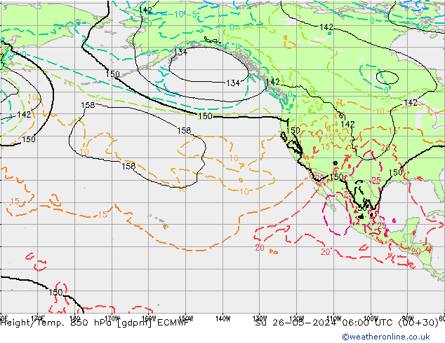 Height/Temp. 850 hPa ECMWF Su 26.05.2024 06 UTC