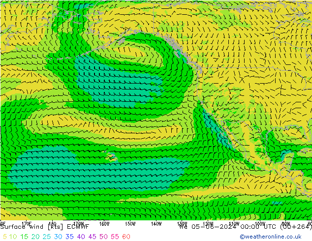 Surface wind ECMWF We 05.06.2024 00 UTC