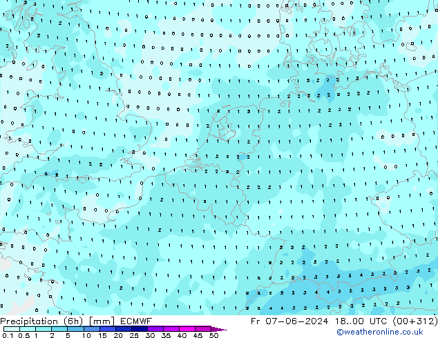 Precipitação (6h) ECMWF Sex 07.06.2024 00 UTC