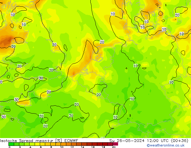 Isotachs Spread ECMWF Su 26.05.2024 12 UTC