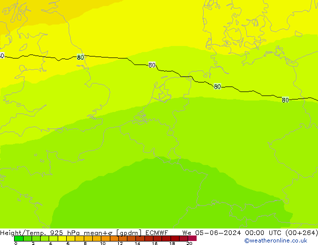 Height/Temp. 925 hPa ECMWF St 05.06.2024 00 UTC