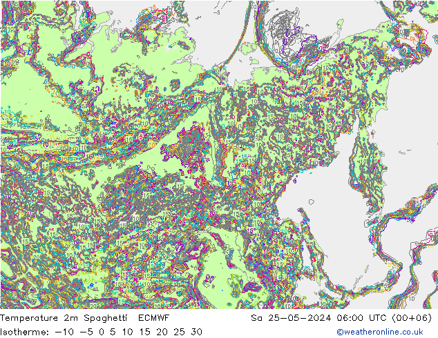 Sıcaklık Haritası 2m Spaghetti ECMWF Cts 25.05.2024 06 UTC