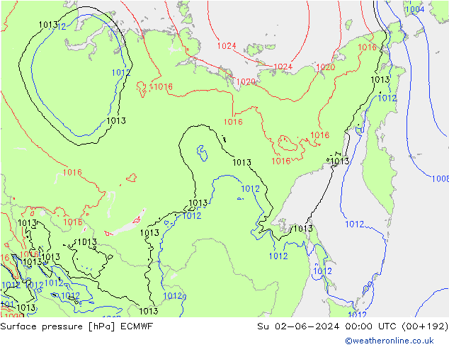 ciśnienie ECMWF nie. 02.06.2024 00 UTC