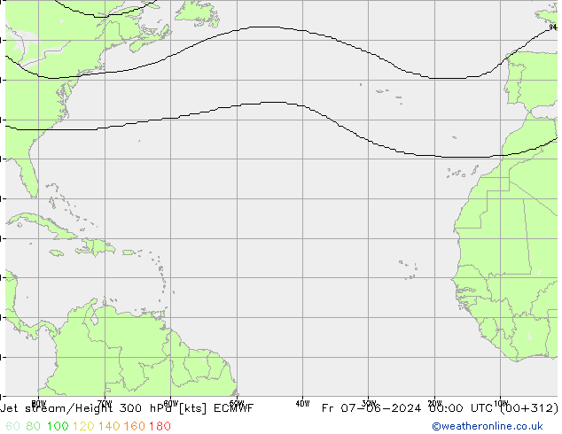 Straalstroom ECMWF vr 07.06.2024 00 UTC