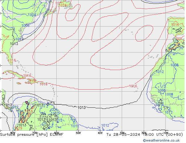 Surface pressure ECMWF Tu 28.05.2024 18 UTC