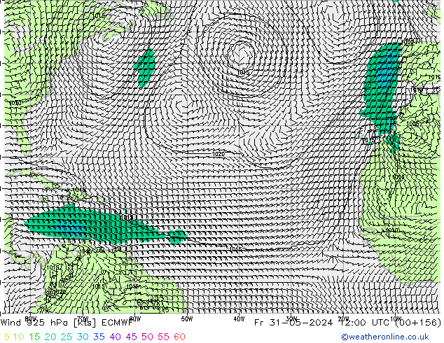 Wind 925 hPa ECMWF Fr 31.05.2024 12 UTC