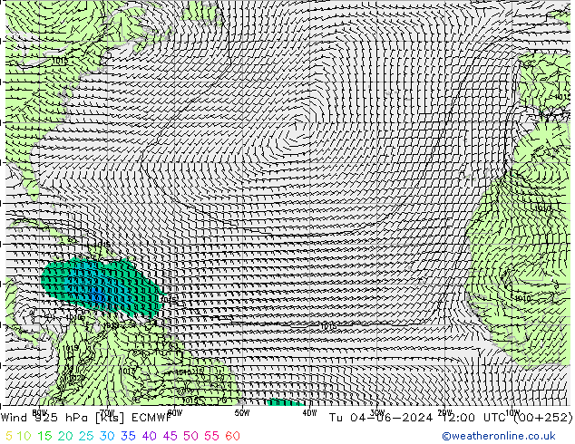 Vento 925 hPa ECMWF mar 04.06.2024 12 UTC