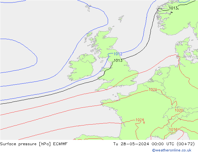 ciśnienie ECMWF wto. 28.05.2024 00 UTC