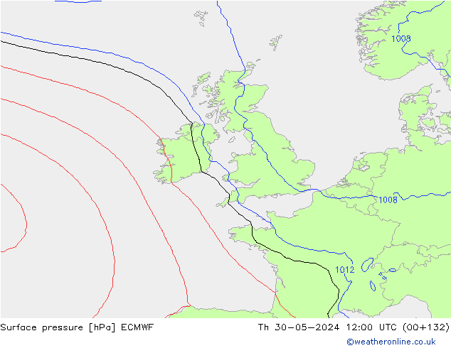 ciśnienie ECMWF czw. 30.05.2024 12 UTC