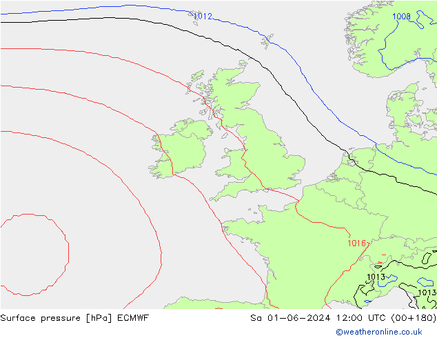 приземное давление ECMWF сб 01.06.2024 12 UTC