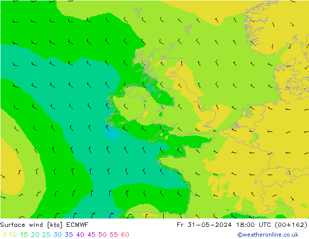 Wind 10 m ECMWF vr 31.05.2024 18 UTC