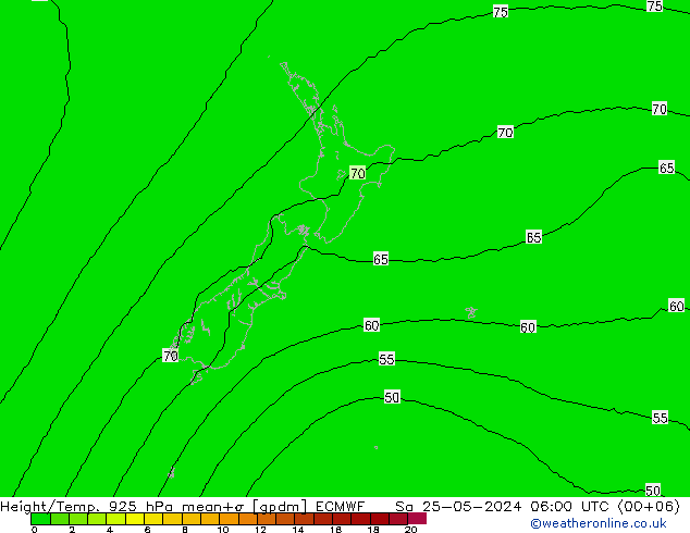 Height/Temp. 925 hPa ECMWF So 25.05.2024 06 UTC