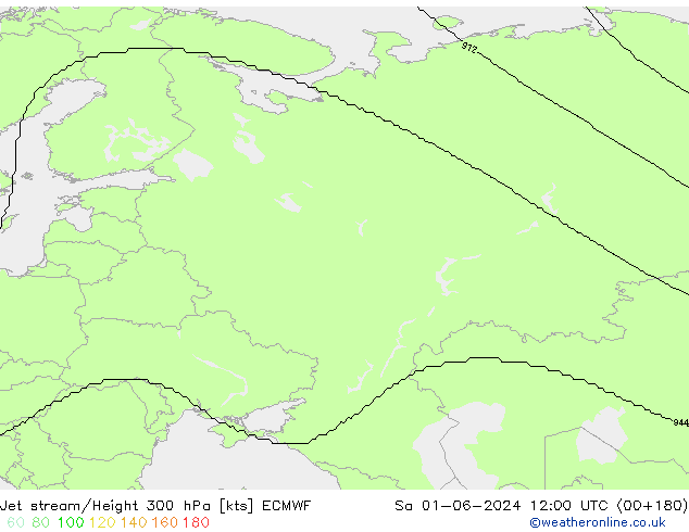 Corrente a getto ECMWF sab 01.06.2024 12 UTC