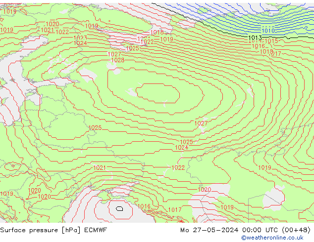 pression de l'air ECMWF lun 27.05.2024 00 UTC